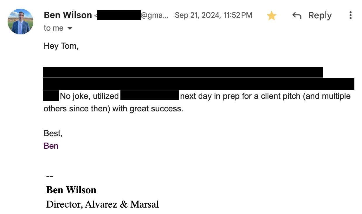 Ben Wilson testimonial 1